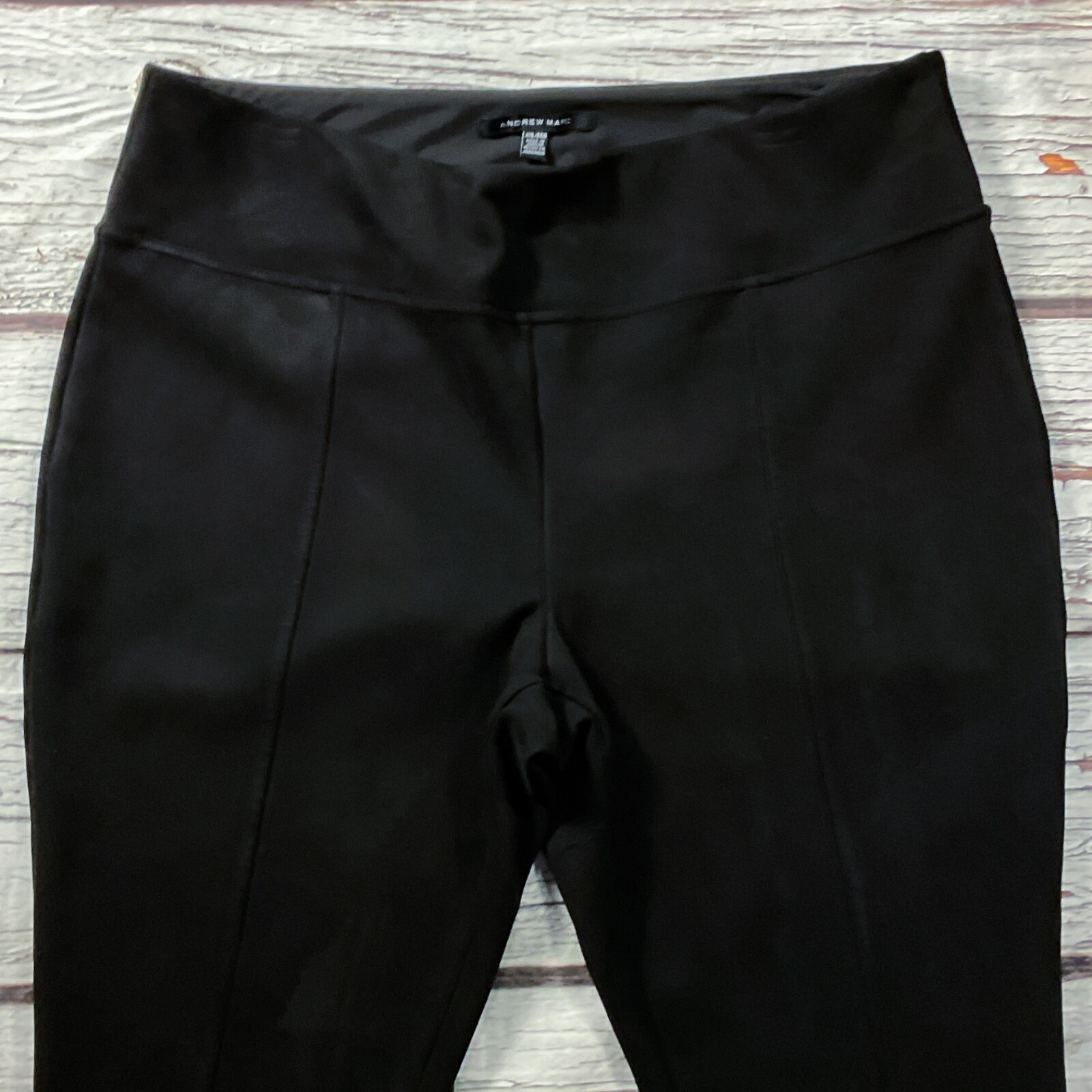 Andrew Marc Womens Pants size 2X Black Pull On Stretch Faux Suede Ankle x29″insm