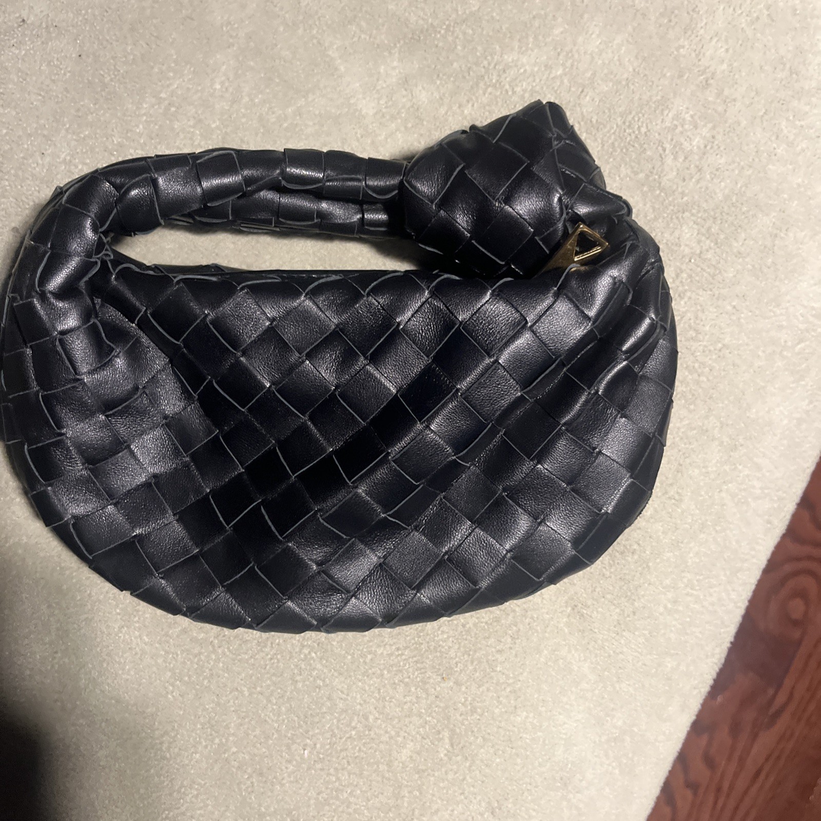 Bottega Veneta Mini Jodie Intrecciato Leather Bag Black