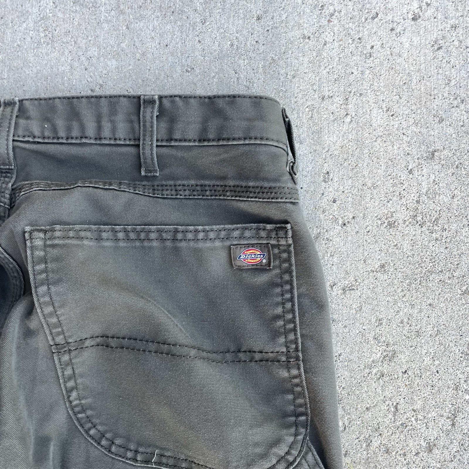 Dickies carpenter Pants 34/30 Olive Green Workwear Used Regular Fit Skateboard