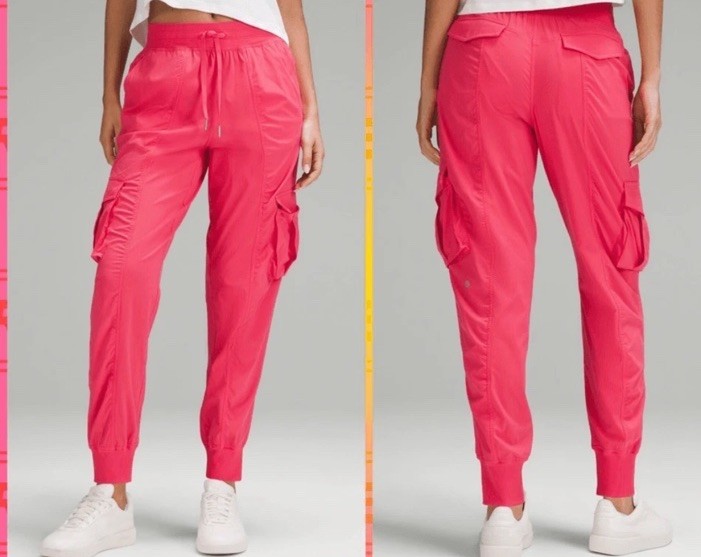 🍒 New! Lululemon Sz M Dance Studio Relaxed Fit MR Cargo Jogger Glaze Pink NWT