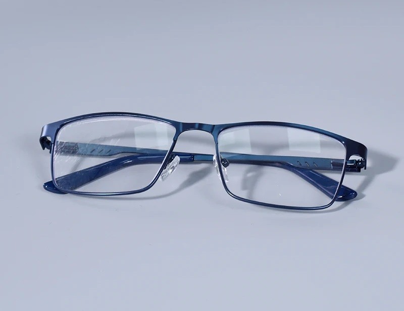 Men Women Reading Glasses Rectangle Metal Frame Spring Hinge Vision Eyewear