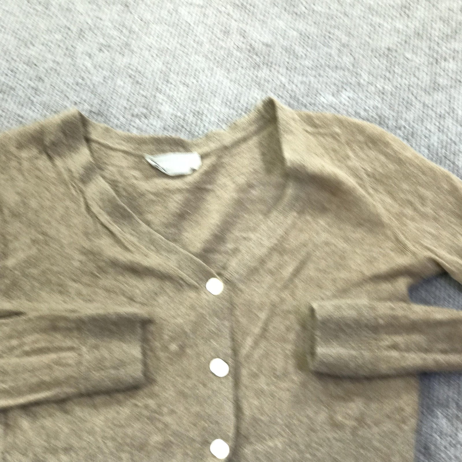 Everlane Sweater Cardigan Womens Small Brown Alpaca Wool V Neck Button Cropped