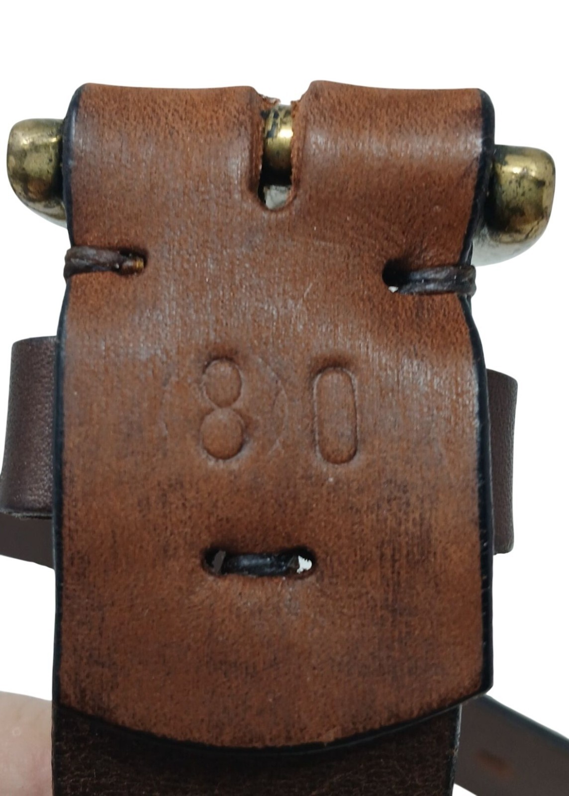 Gaucho Brown Leather Belt 80 cm Embroidered Western Tribal w/Buckle #D11-A