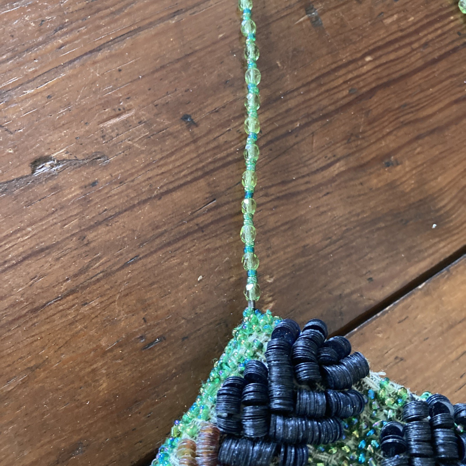 SANTI Artisan Beaded Petite Bag Excellent Condition 19” Drop 4.5 X 5 Inches