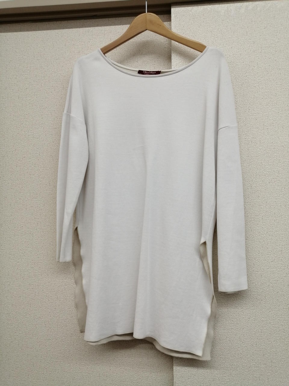 Max mara Long Sleeve Cut & Sew Top White 28in Bust 17in Sleeve