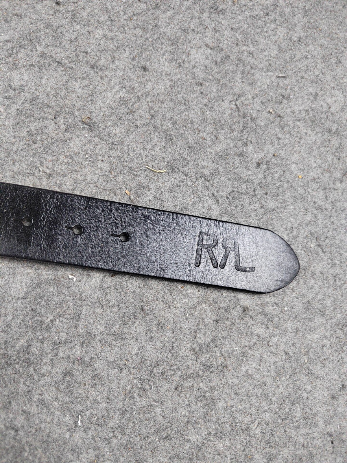 RRL Double RL Vintage Brass Studded Leather Belt Solid Brass Buckle Size 34