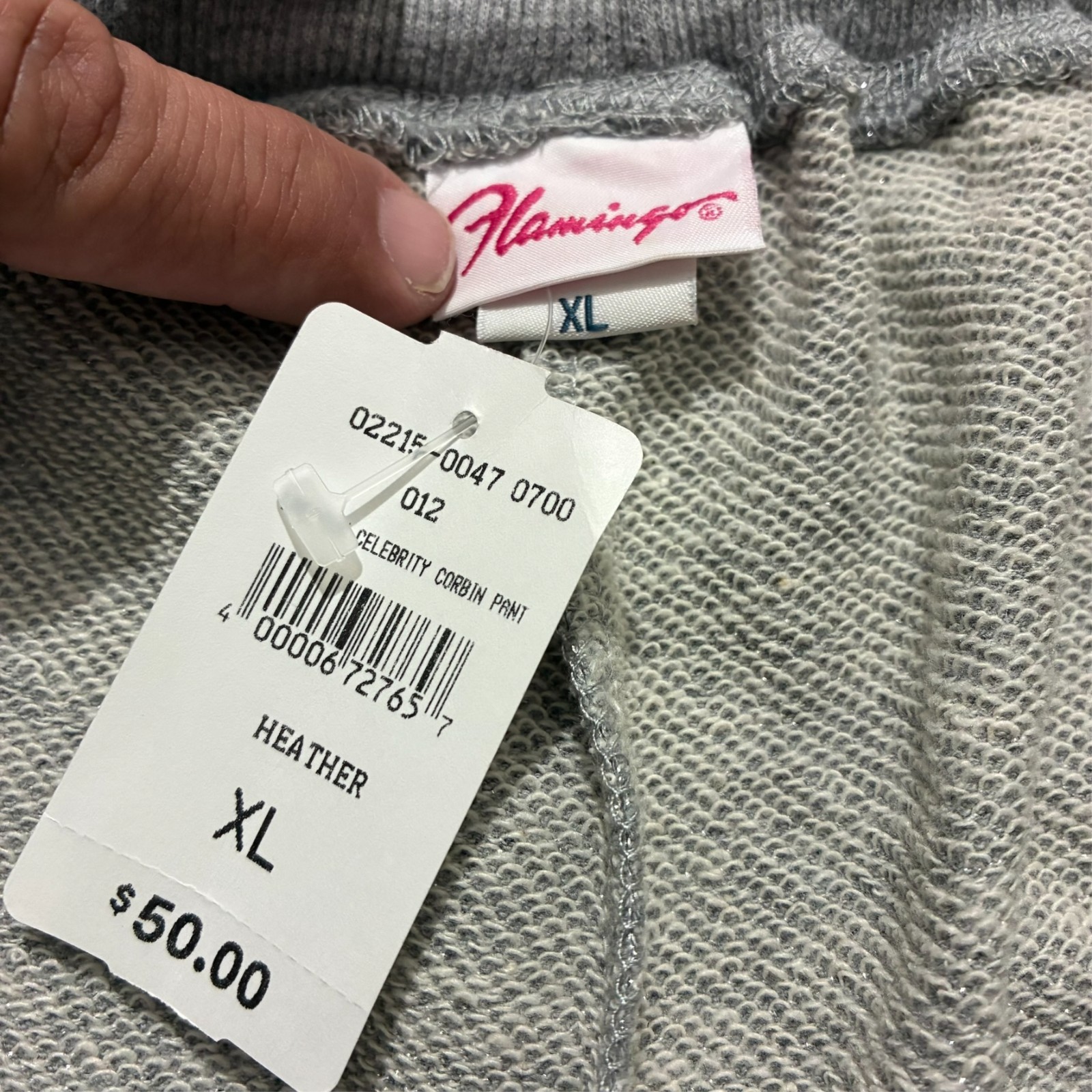 Flamingo Las Vegas Celebrity Corbin Pants Womens Size XL Heather Gray Raw Hem
