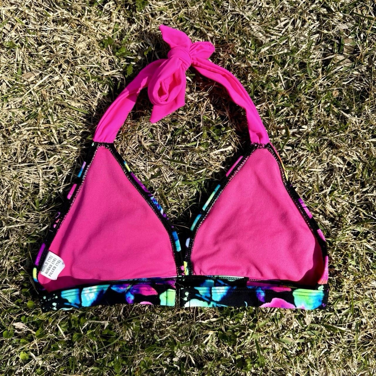 Angel Beach Teens 16 2pc Bikini Set Halter Triangle Top Bikini Bottom Pink