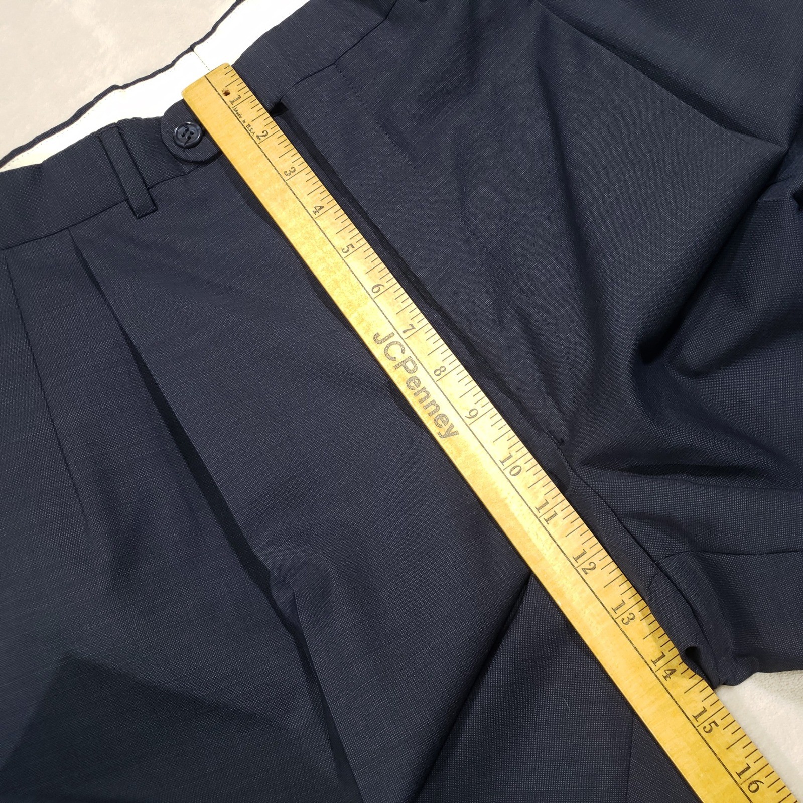 Jack Victor Suit Mens 44R 38W Navy Blue Wool Loreto Two Button Pleated Cuffed