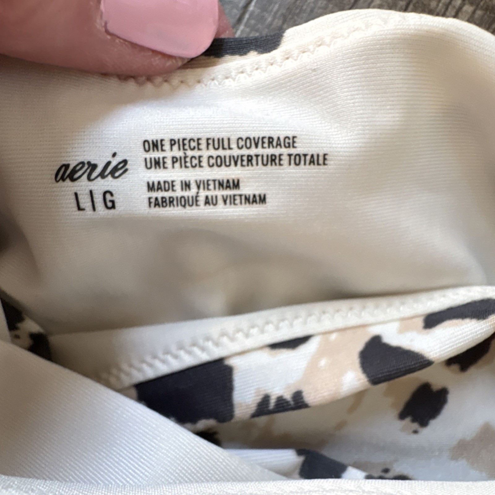 Aerie Leopard Print Belted Adjustable Strap One Piece Swimsuit Size Large