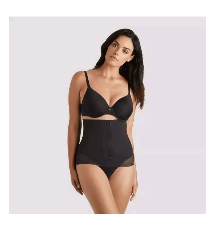 NWT Slim Shaper by Miracle Brands M Black Waist Slimming Cincher