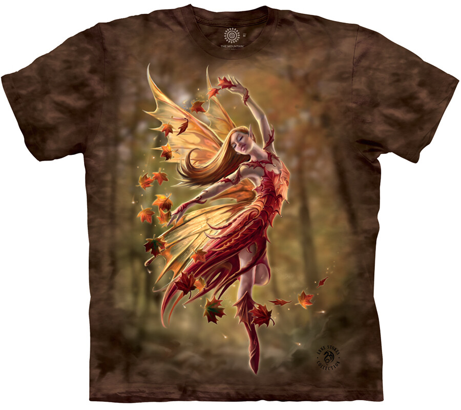 Fairy Autumn Brown Winged Woman Fantasy Fall T-Shirt Mountain Angel Cotton S-3X