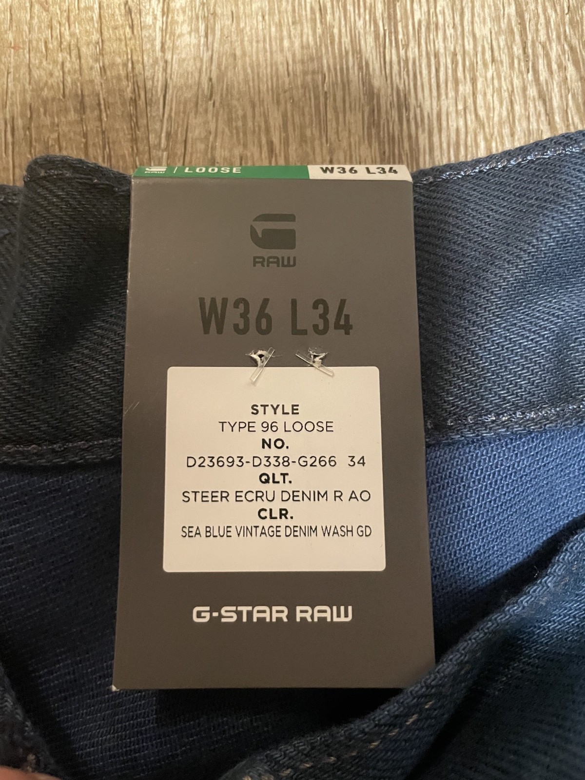 G-Star RAW Type 96 Loose Jeans Men’s Sea Blue Vintage Denim 36 x 34 NEW!