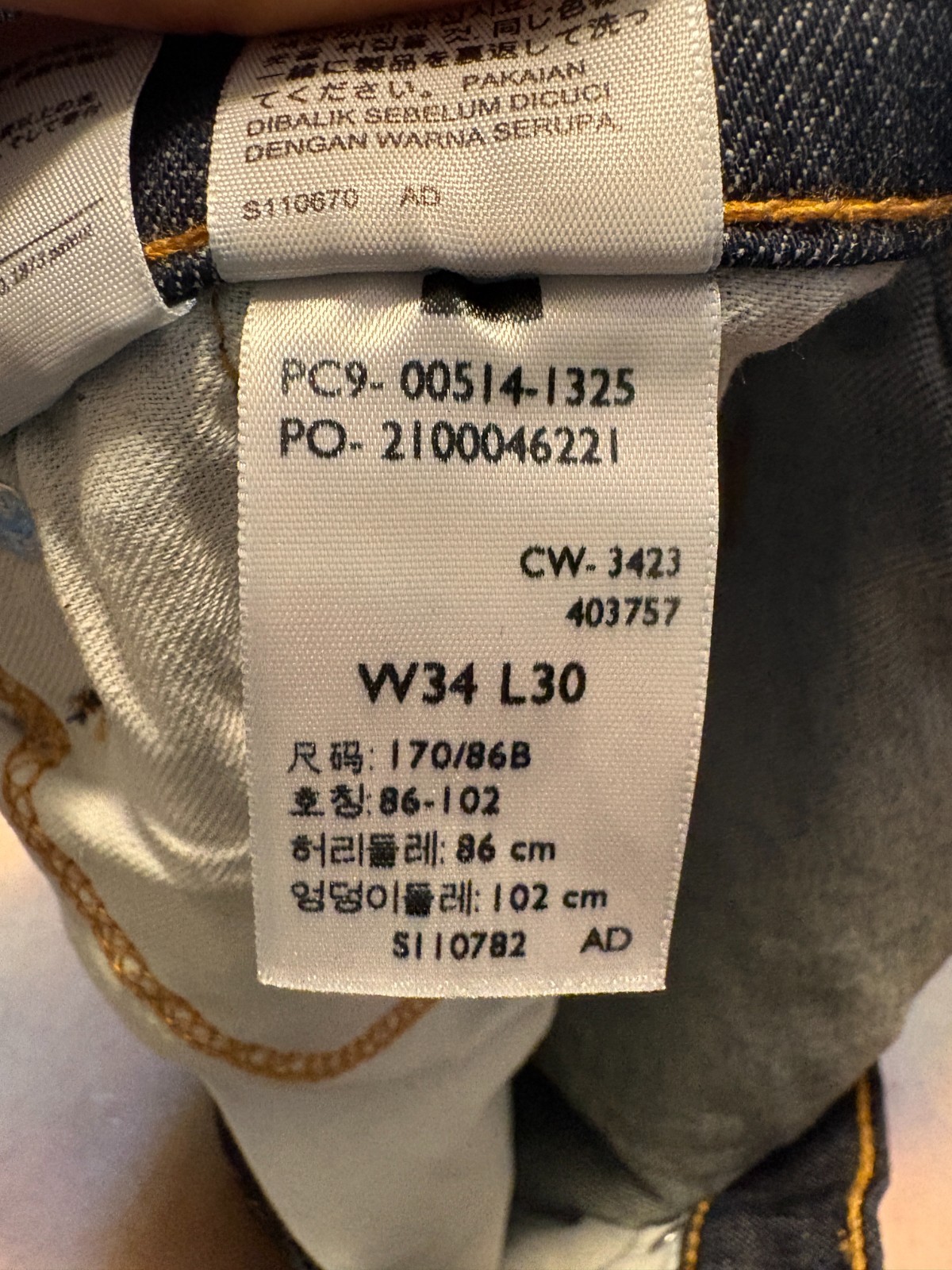 NWT Levi’s 514 Straight Fit Men’s Jeans 34×30 Cleaner Dark Wash 00514-1325