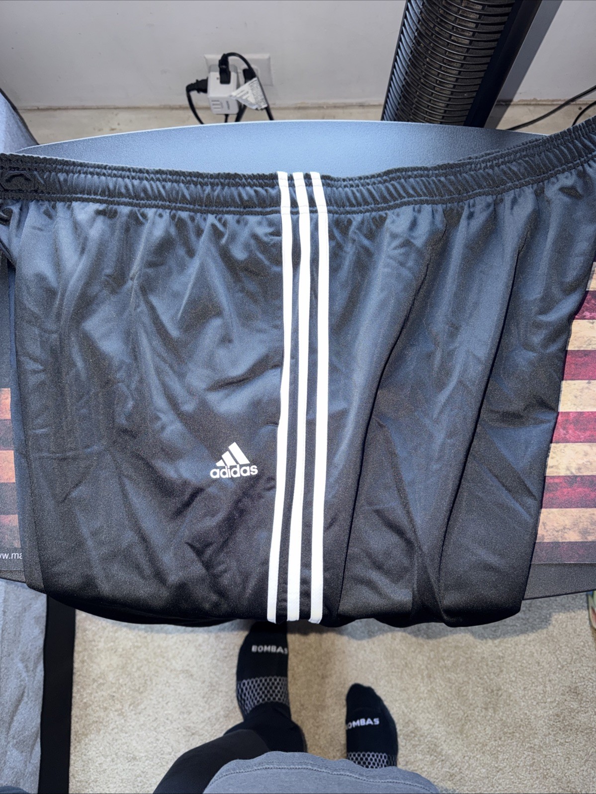 Adidas Athletic Pants Size 4XL Tricot Black White Stripe BK7402 New