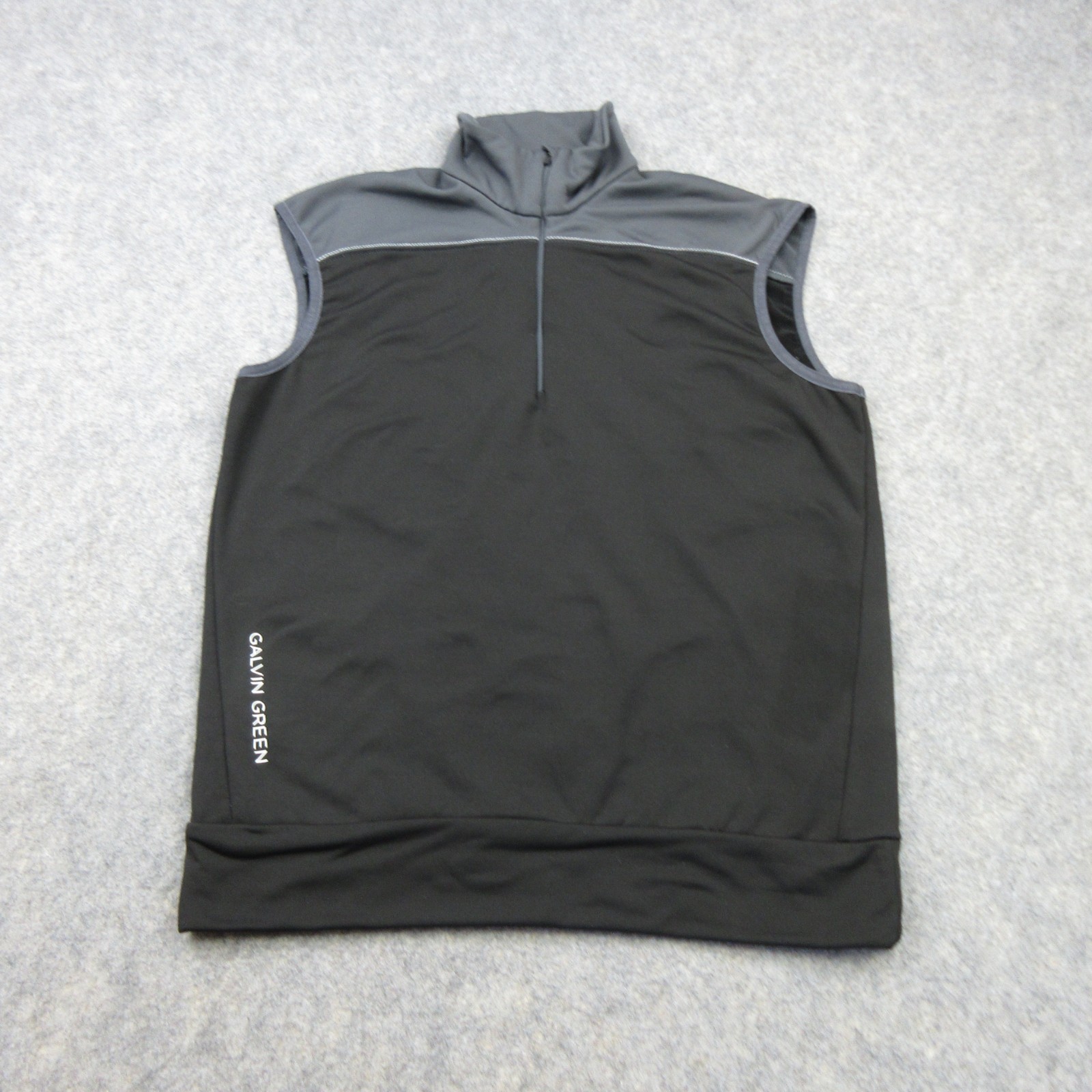Galvin Green Gilet Mens Medium Black Golf Mid Layer Vest Jumper 1/4 Zip Casual