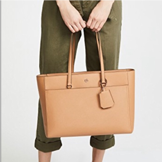 Tory Burch Robinson ToteBag York Triple Saffiano Leathe Compartment Camel Brown