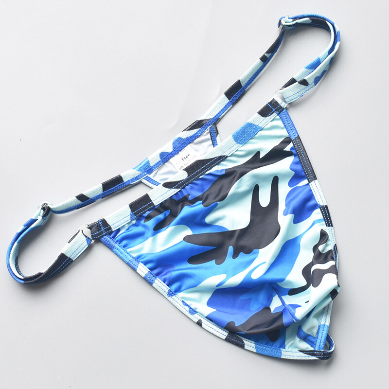 4 Pack Lot Sexy Mens G String Thongs Underwear Brief Camo Underpants T back Soft