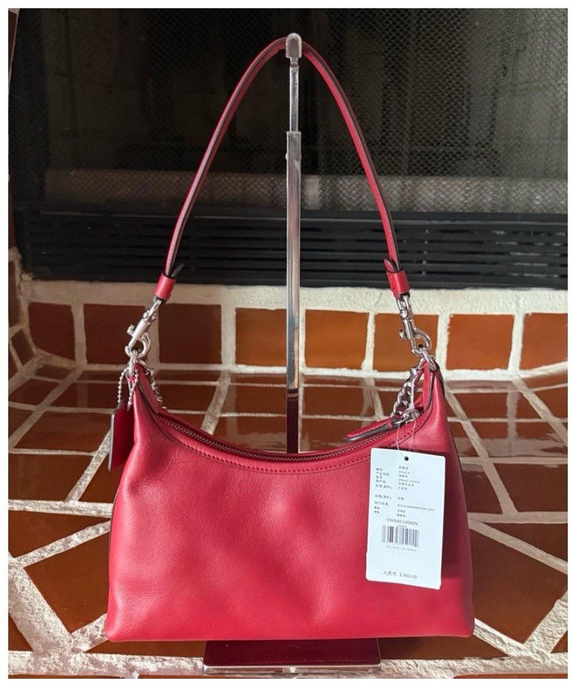 COACH Juliet 25 Bag – Red/Silver – NWT