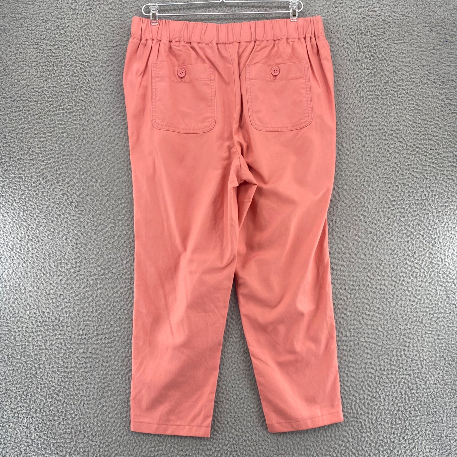 Talbots Pants Womens 10 Pink Twill Stretch Tapered Crop Pockets Pull On Everyday