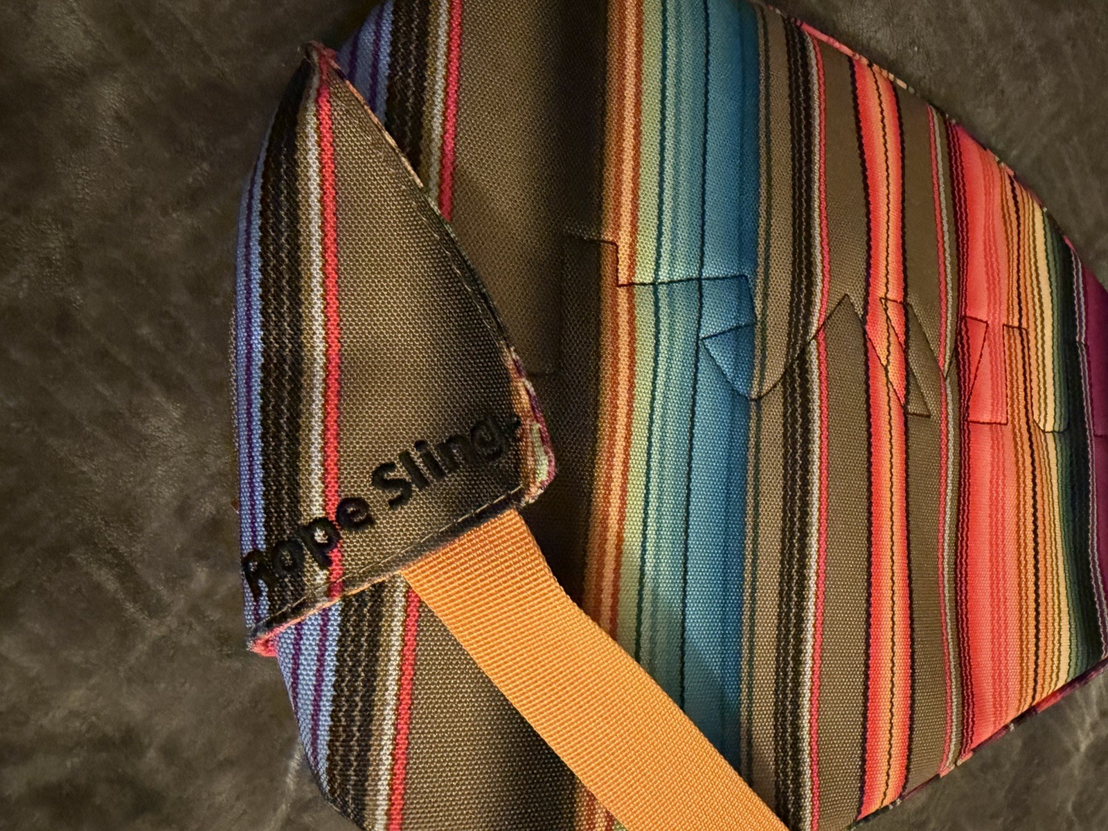 NWT KAVU Mini Rope SLING BAG Cotton Crossbody MULTICOLOR STRIPES Mexican Serape