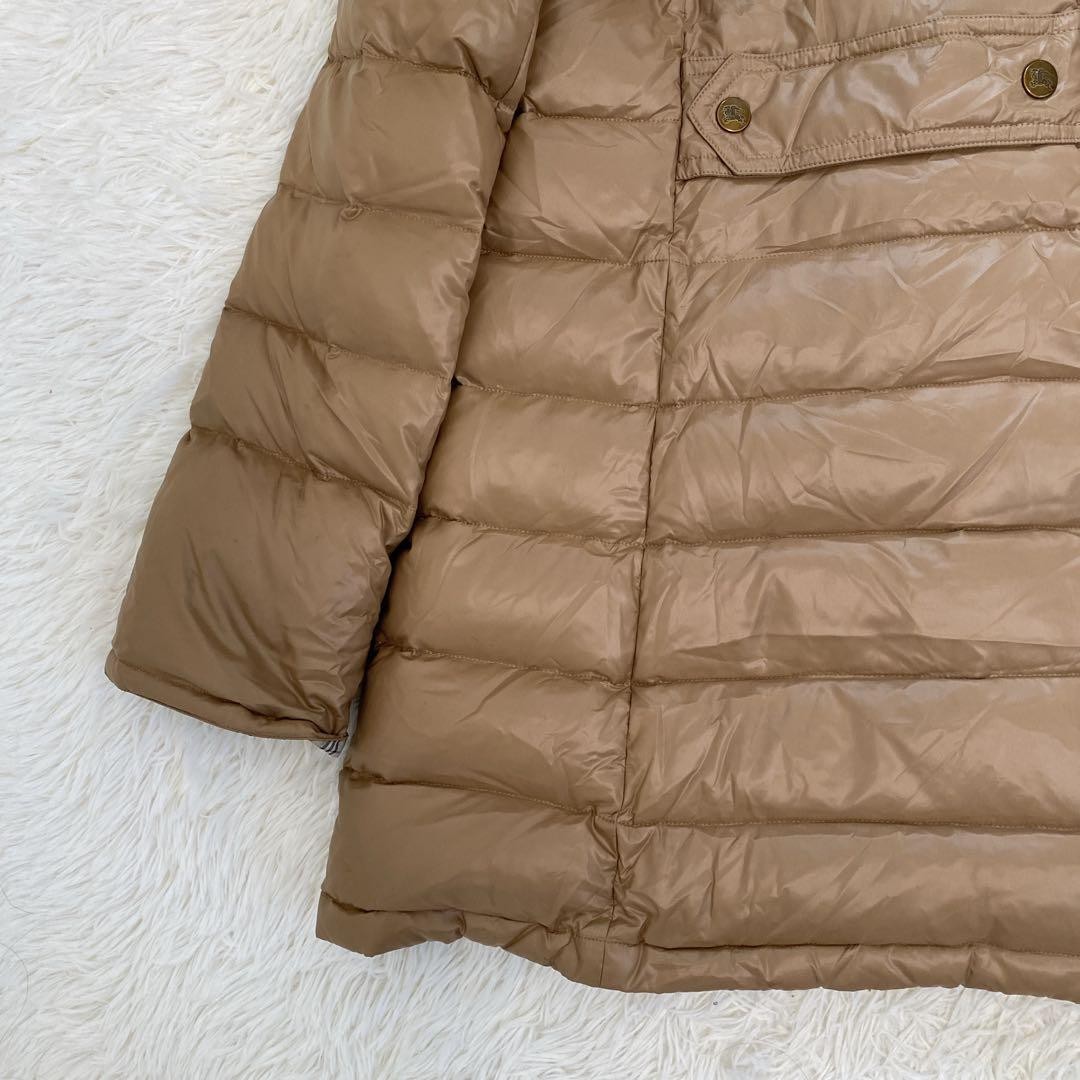 Burberry Blue Label down coat with raccoon Nova check pattern size 38