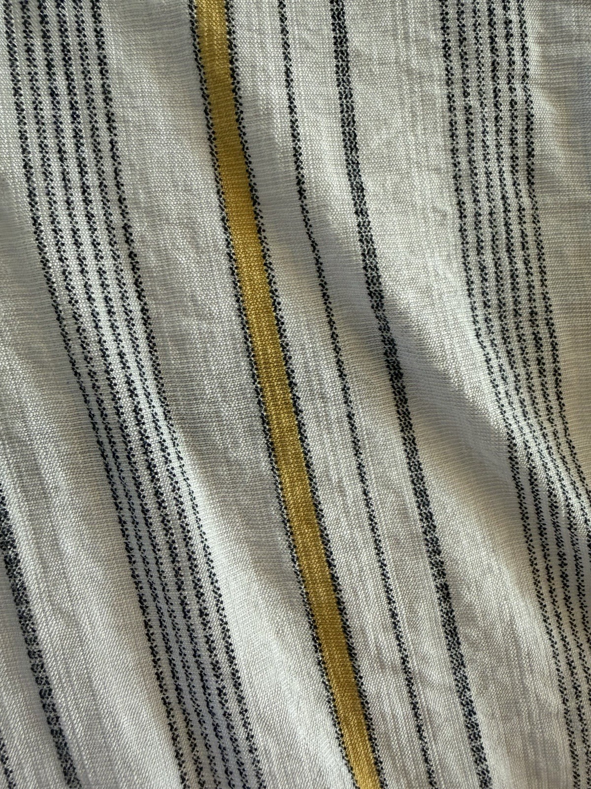 Polagram Striped Split Neck High-Low Top