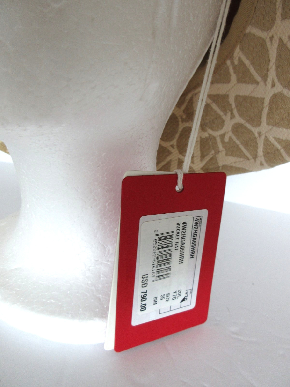 Valentino Garavani VLogo Toile Bucket Hat Color-Avorio size 56 Retail $790