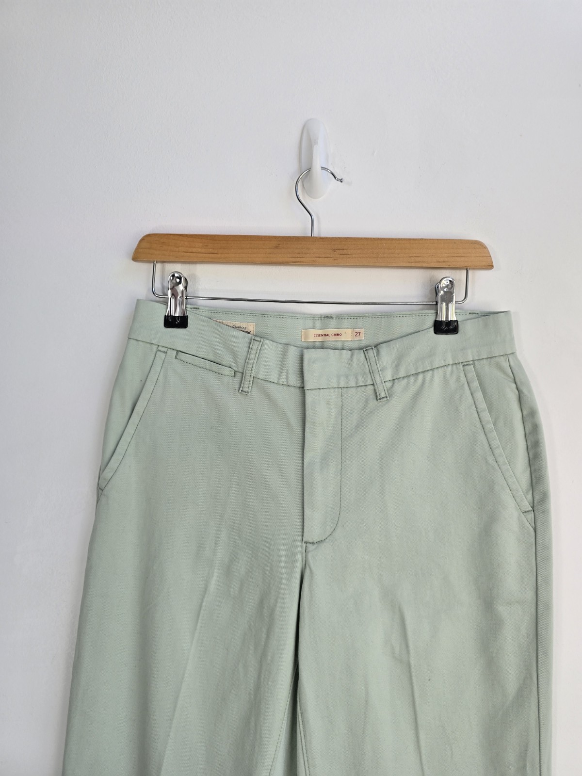 Levi’s Womens Chinos 27 In Waist Mint Green Cotton Summer Casual Zip Fly