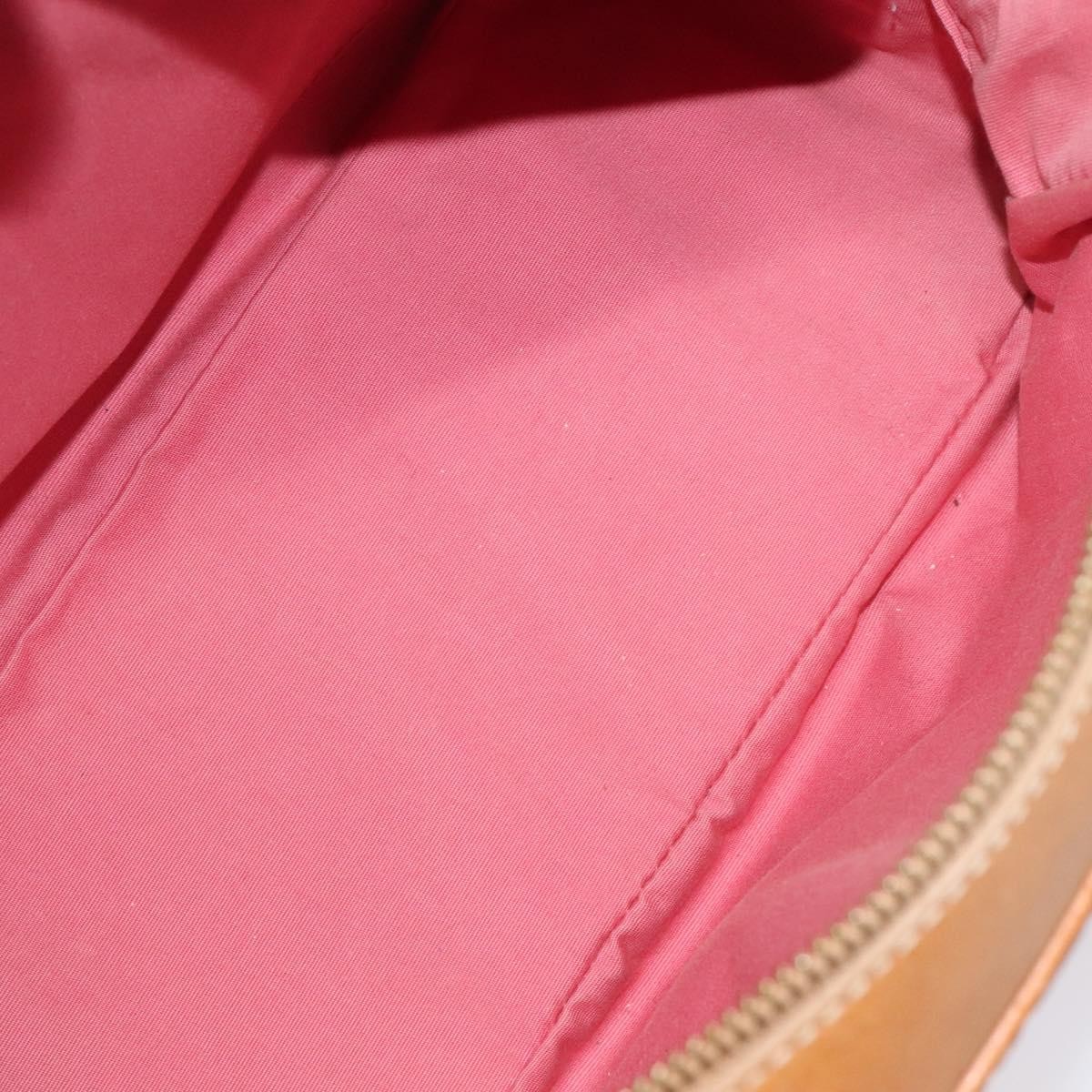 CELINE C Macadam Canvas Hand Bag Suede Pink Gold Auth BA1225