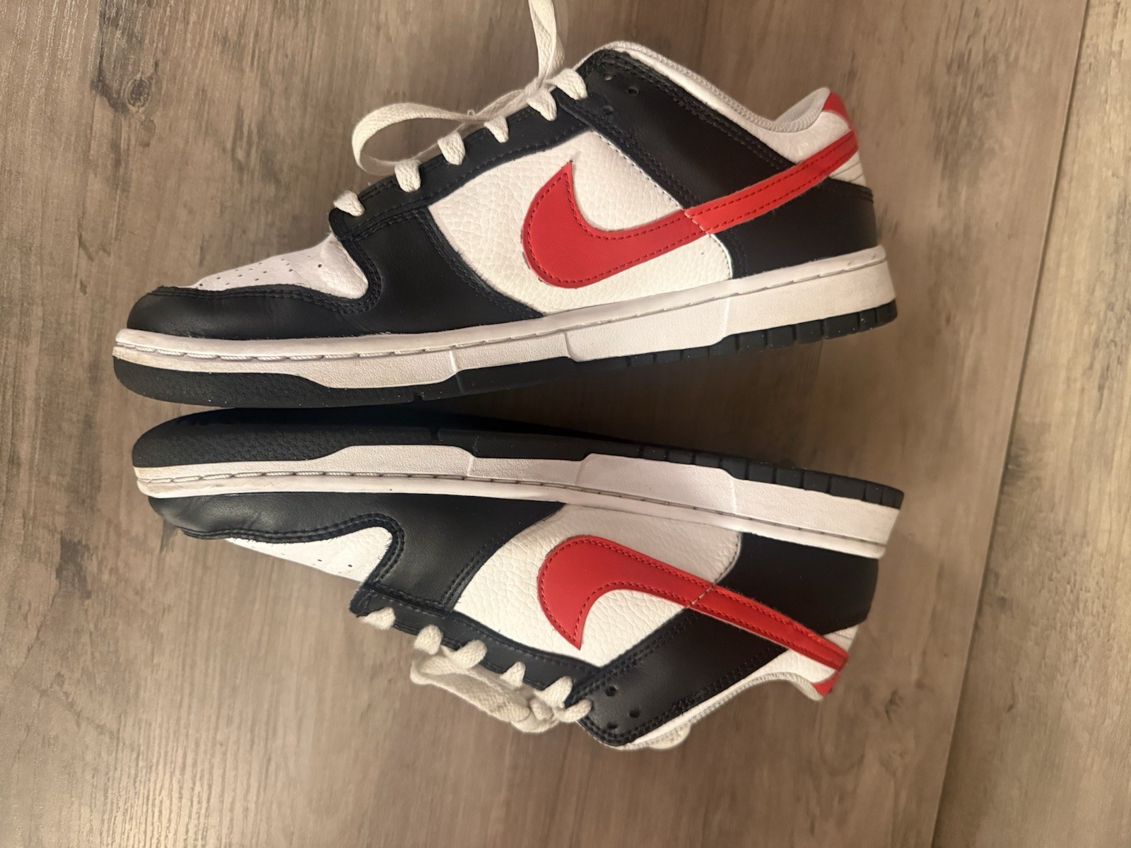 Nike Dunk Low Black White Red (Red Swoosh Panda) Men’s Size 9 FB3354-001