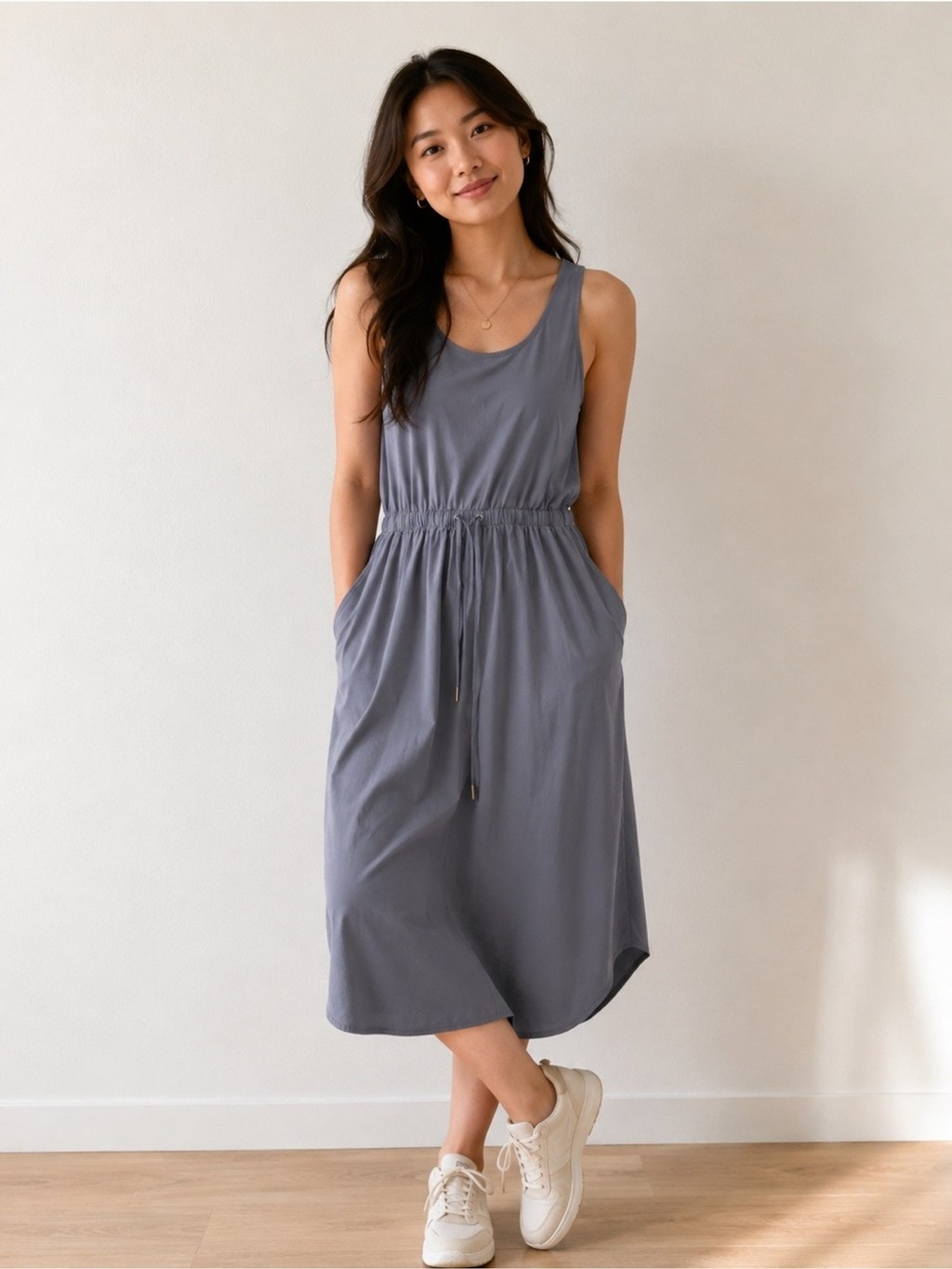 CALIA by Carrie Underwood Sleeveless Midi Dress in Slate Blue