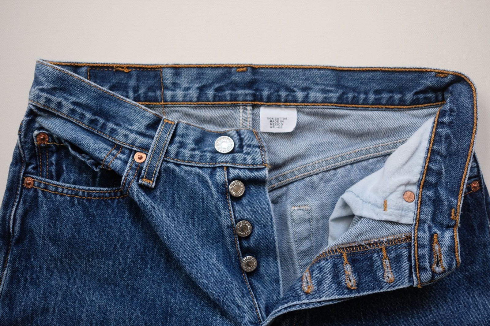 LEVI’S 501 VTG 00s Y2K RETRO BUTTON FLY BLUE JEANS 100% COTTON 2007 SZ 29 X 34