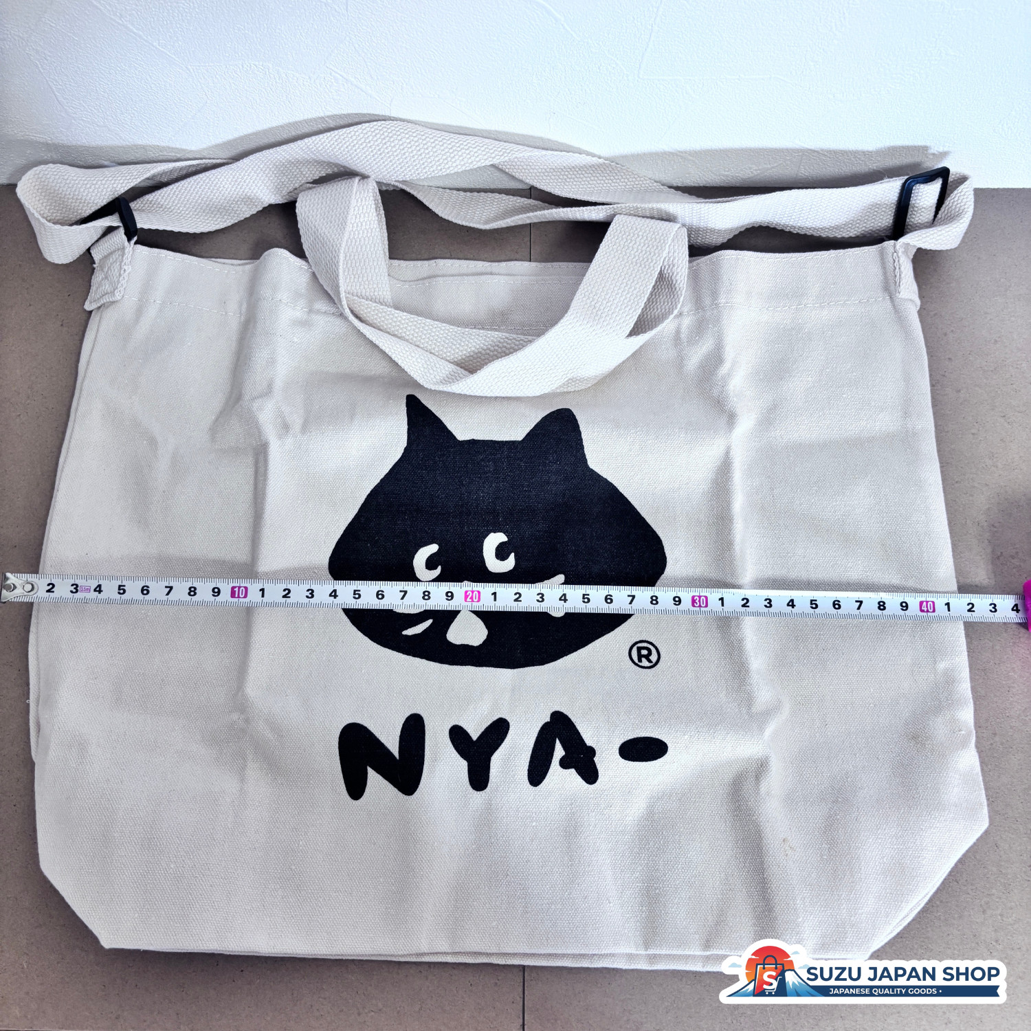 Ne-net Nya Black Cat Canvas Tote Bag 2way Shoulder Crossbody Handbag Kawaii RARE
