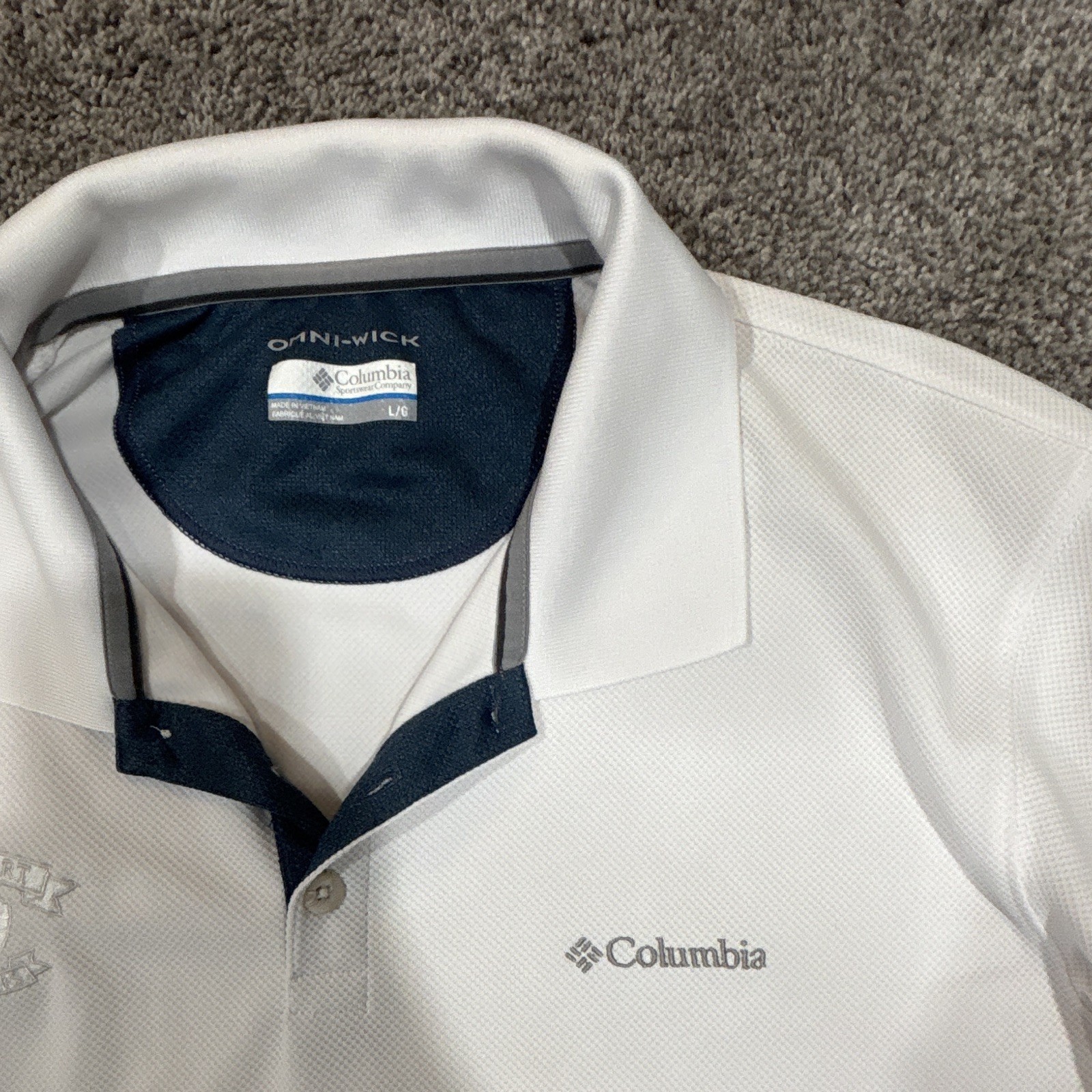 Columbia Omni-Wick Men’s L/G Regular Solid Pique Short Sleeve Polo Shirt White