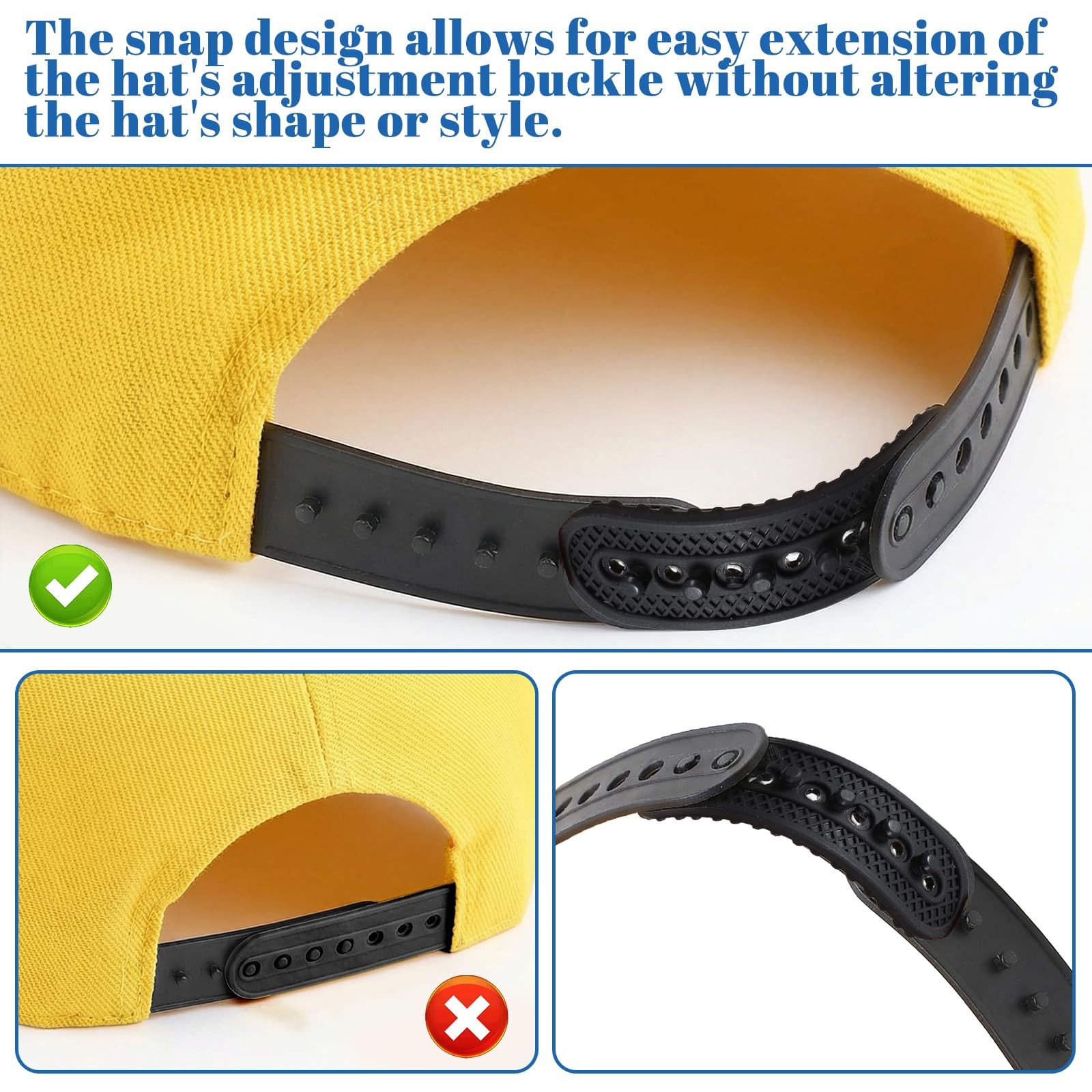 2 Pack Snapback Extender Hat Extender Hat Size Snapback Adjustable Hats Snap