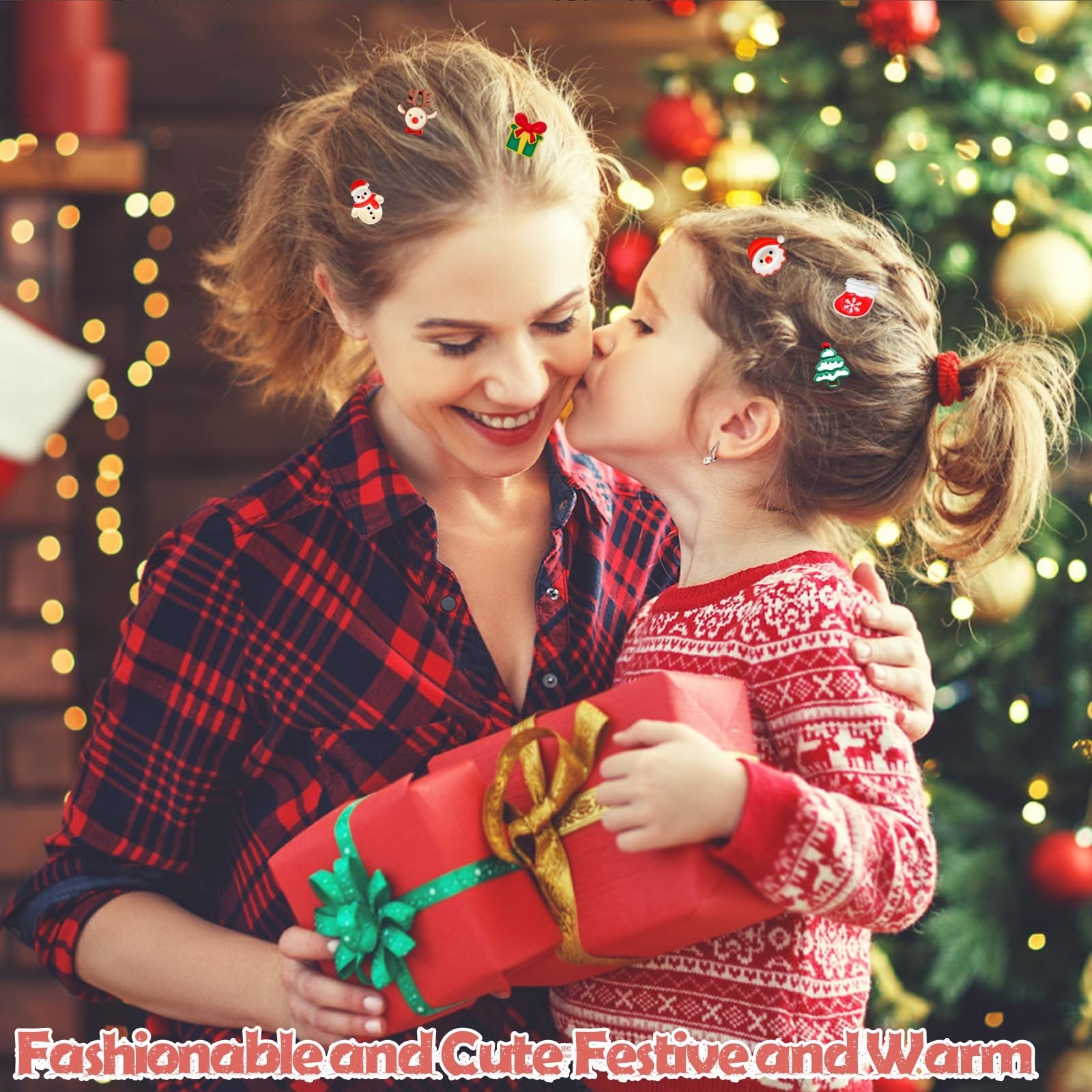 12Pcs Lovely Christmas Hair Clips Christmas Hair Accessories Gifts, Mini Chri…