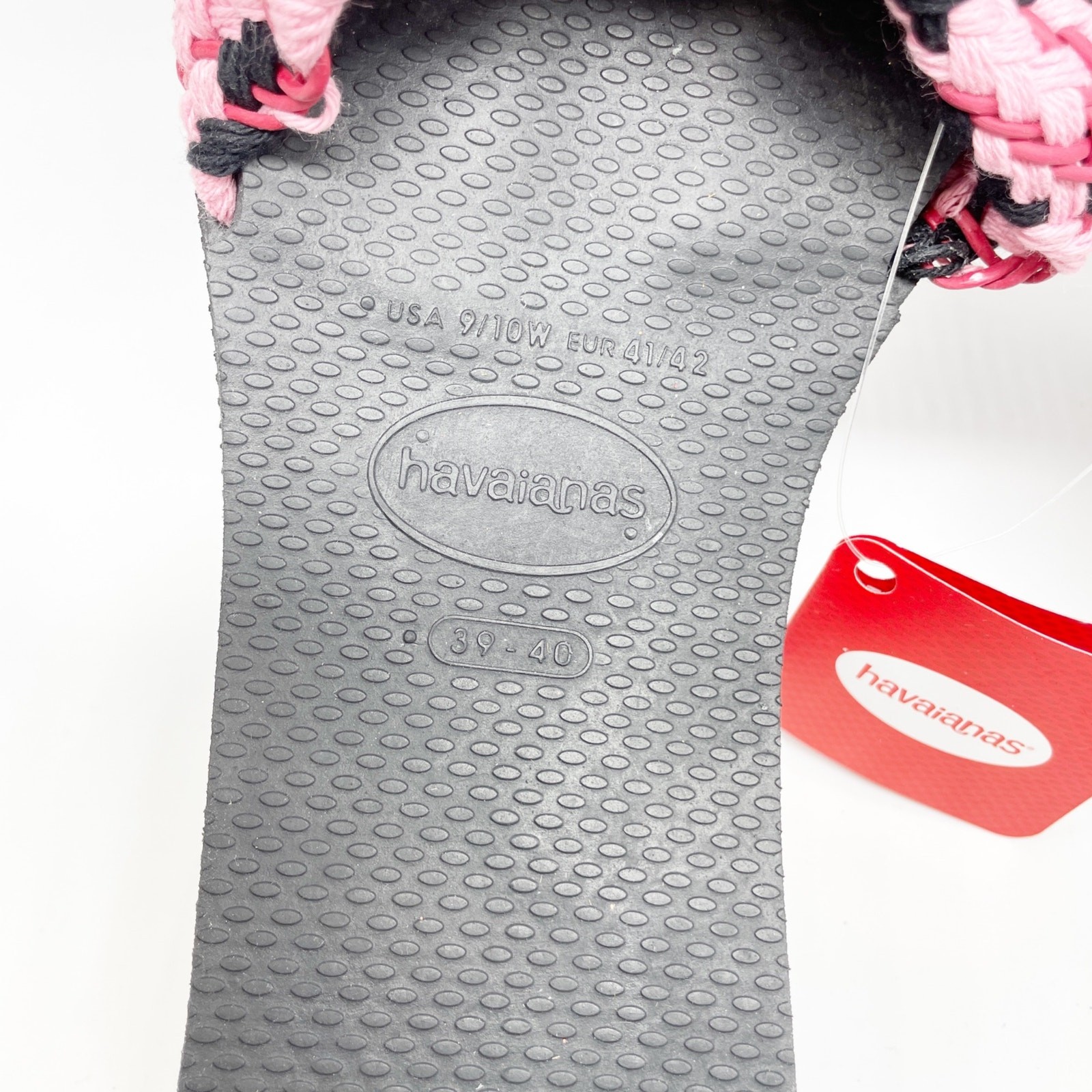 Havaianas You Saint Tropez Mesh Classic Sandals Black & Pink Size US 9-10