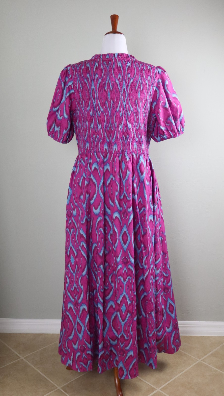 SUGARLIPS Curve NWT $109 Ivani Abstract Brenty Smocked Maxi Dress Size 3X