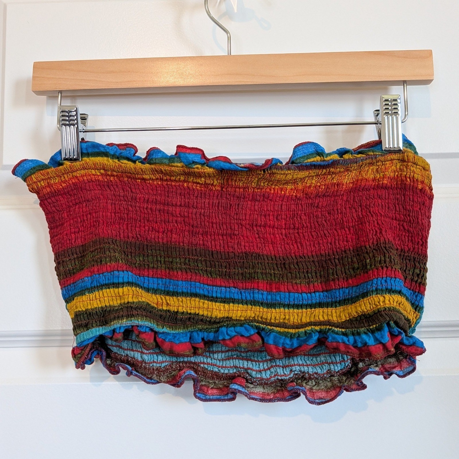 Cider Striped Smocked Tube Top