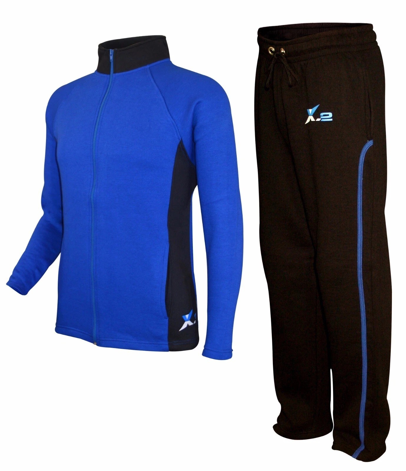 Men’s Full Sports X-2 Fleece Tracksuit Sets Zip Jacket Pants Joggers All Season
