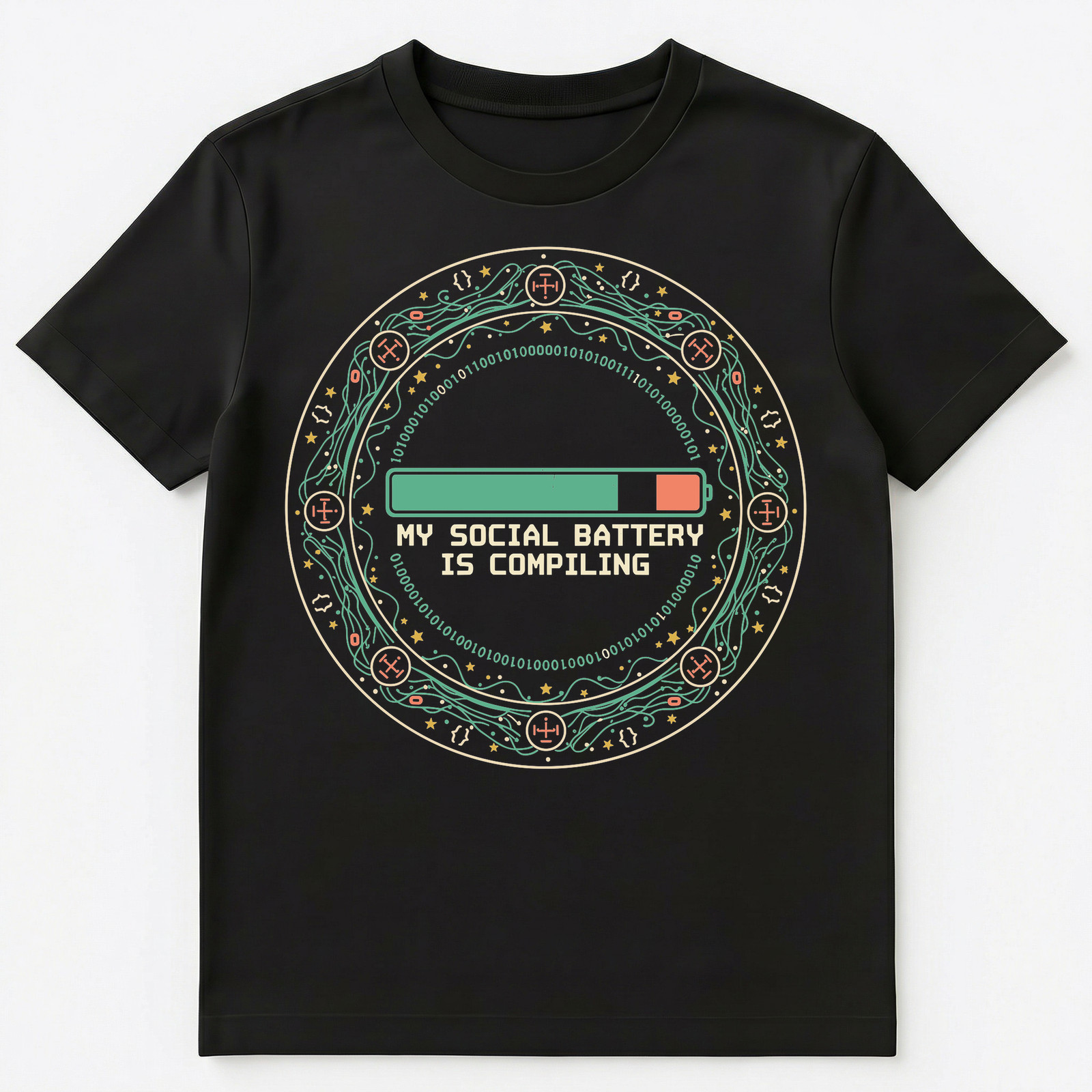 Programmer Introvert Social Recharge Coding Humor Unisex T-Shirt