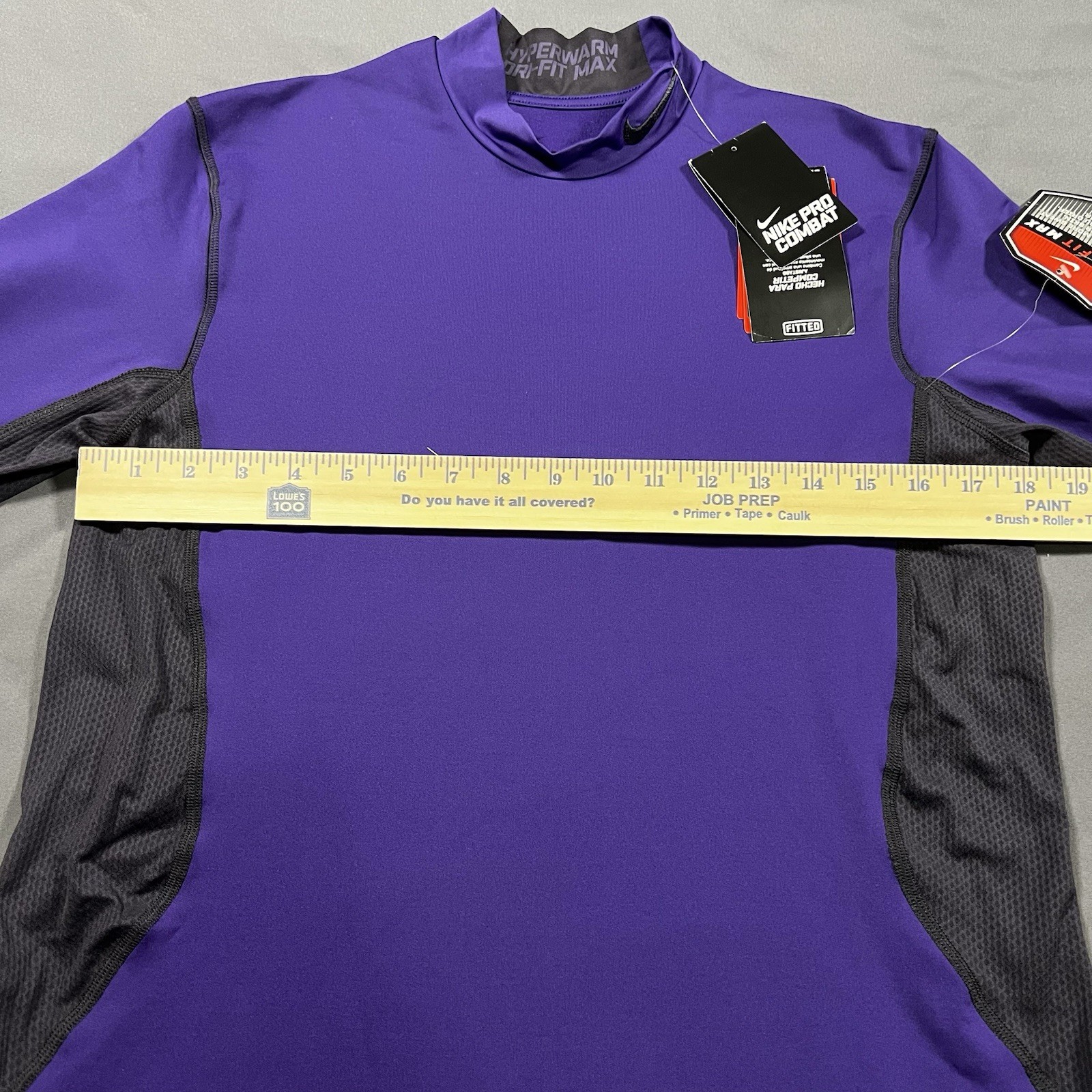 Nike Pro Combat HyperWarm Dri Fit Max Medium Purple & Black Fitted Men’s NWT