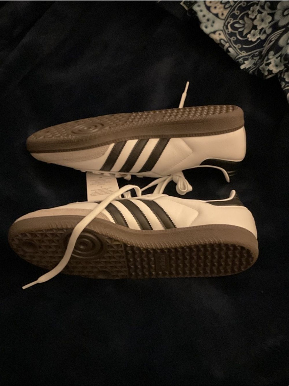 adidas Samba Sneakers in White and Black with Gum Sole