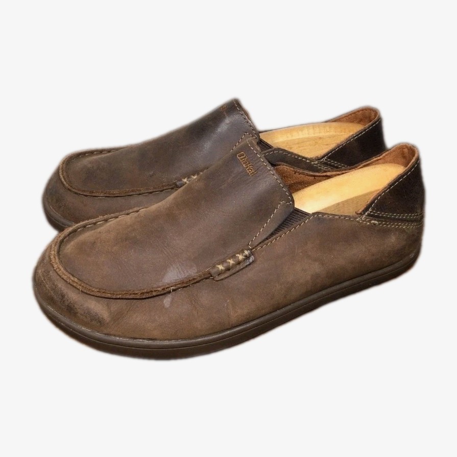 Boys 11K Shoes Slip On Casual 0LUKAI MOLOA Brown Leather
