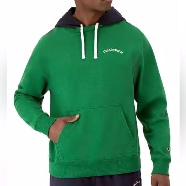 Champion Powerblend Fleece Mens Medium Green Long Sleeve Fleece Active Hoodie