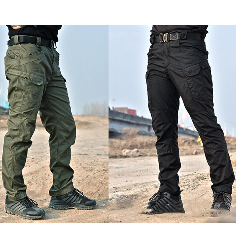 Men Tactical Cargo Pants Soldier Straight-fit Work Combat Trousers Outdoor