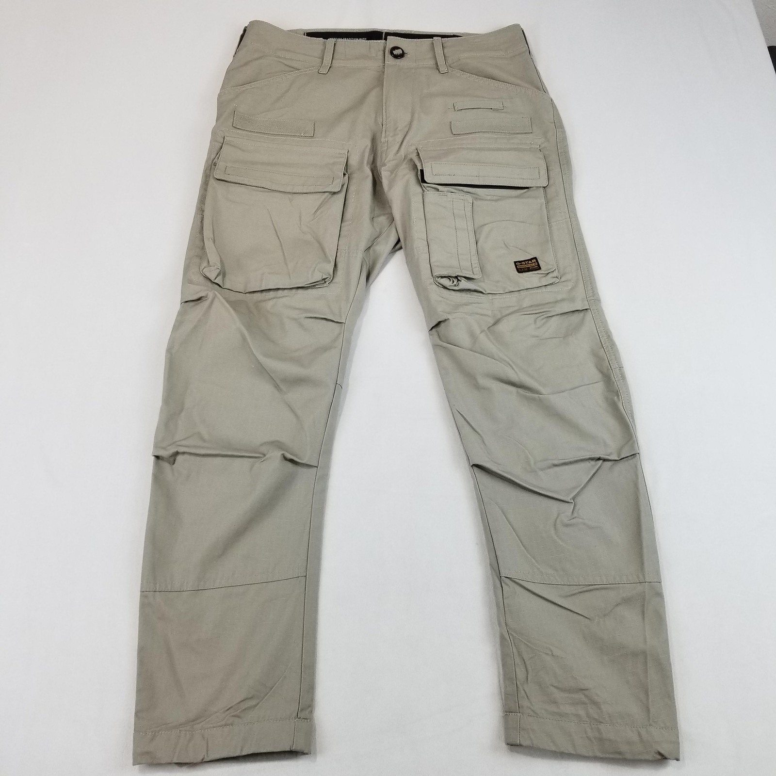 G-Star RAW Cargo Pants Mens 31×28 Beige Tactical Utility Ripstop
