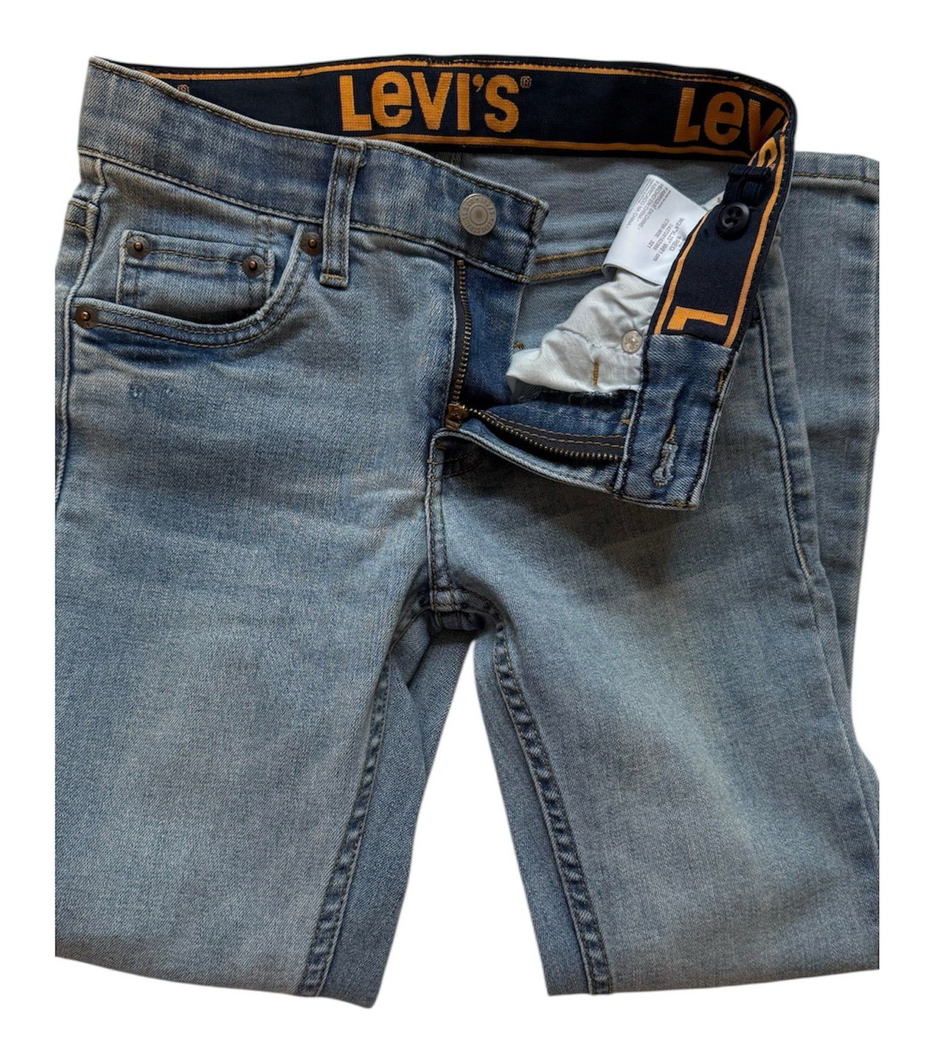 Levi’s Boys 510 Stretch Blue Jeans Size 8 Zipper Closure Inseam 22.5 inch..