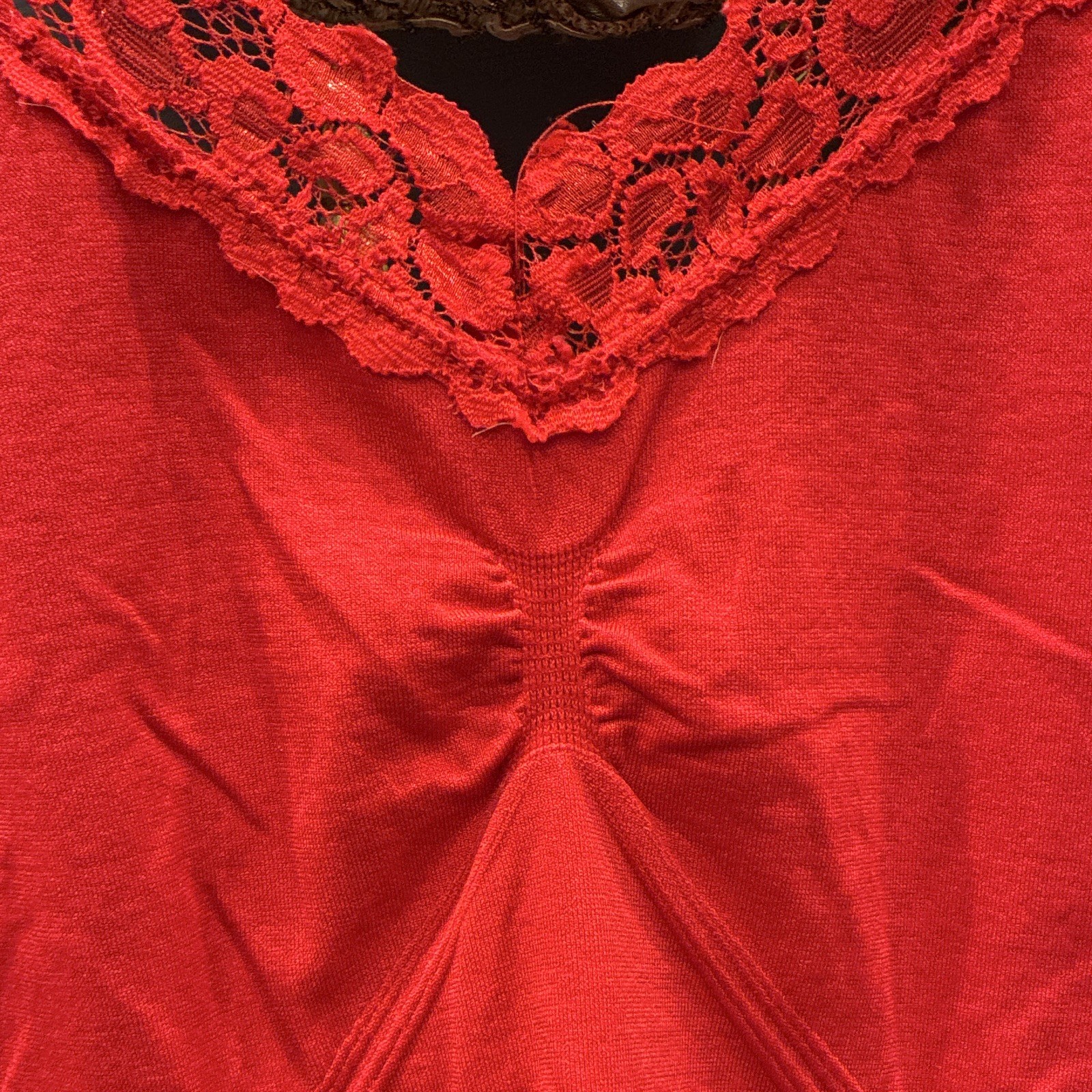 Mopas Red Lace Shaping Camisole Top Size M 95% Nylon 5% Spandex Women